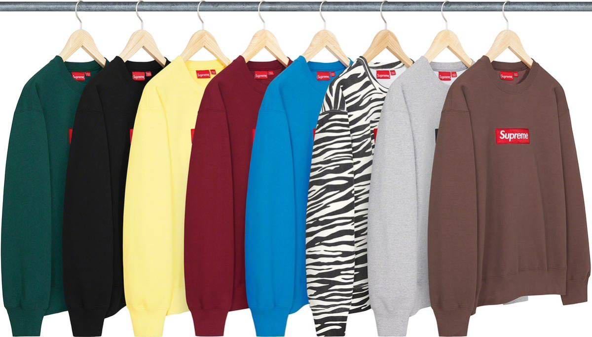 【新品未使用】22FW Supreme Box Logo crewneck sweatshirt Cardinal Lサイズ シュプリームボックスロゴ  クルーネック スウェット