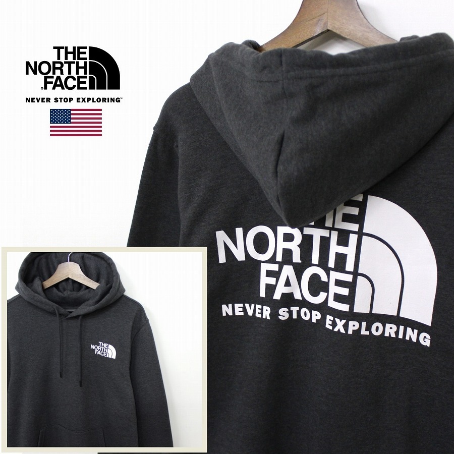 新品正規(ot3532S)The North Face(メンズS) プルオーバー パーカー *ダークグレー【THROWBACK PULLOVER HOODIE】 *裏起毛 US正規モデル