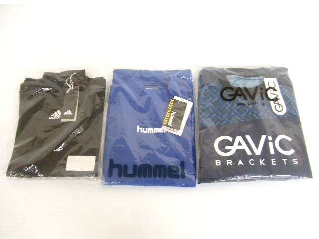 【新品！】★ジュニア用トレーニングウェア3点セット★①adidas/長袖/黒　②hummel/長袖/青　③GAViC/長袖＆長ズボン/紺　サイズ160_画像1