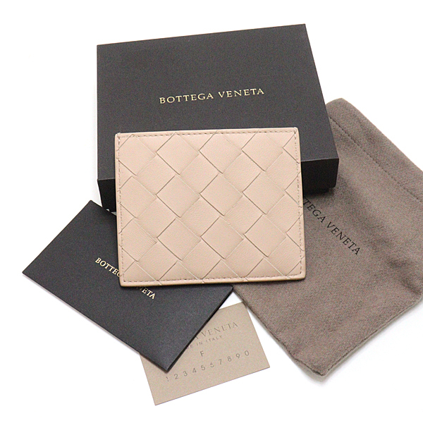 BOTTEGA VENETA Bottega * Veneta кредитная карта кейс чехол для пропуска сетка овчина бежевый розовый не использовался товар 