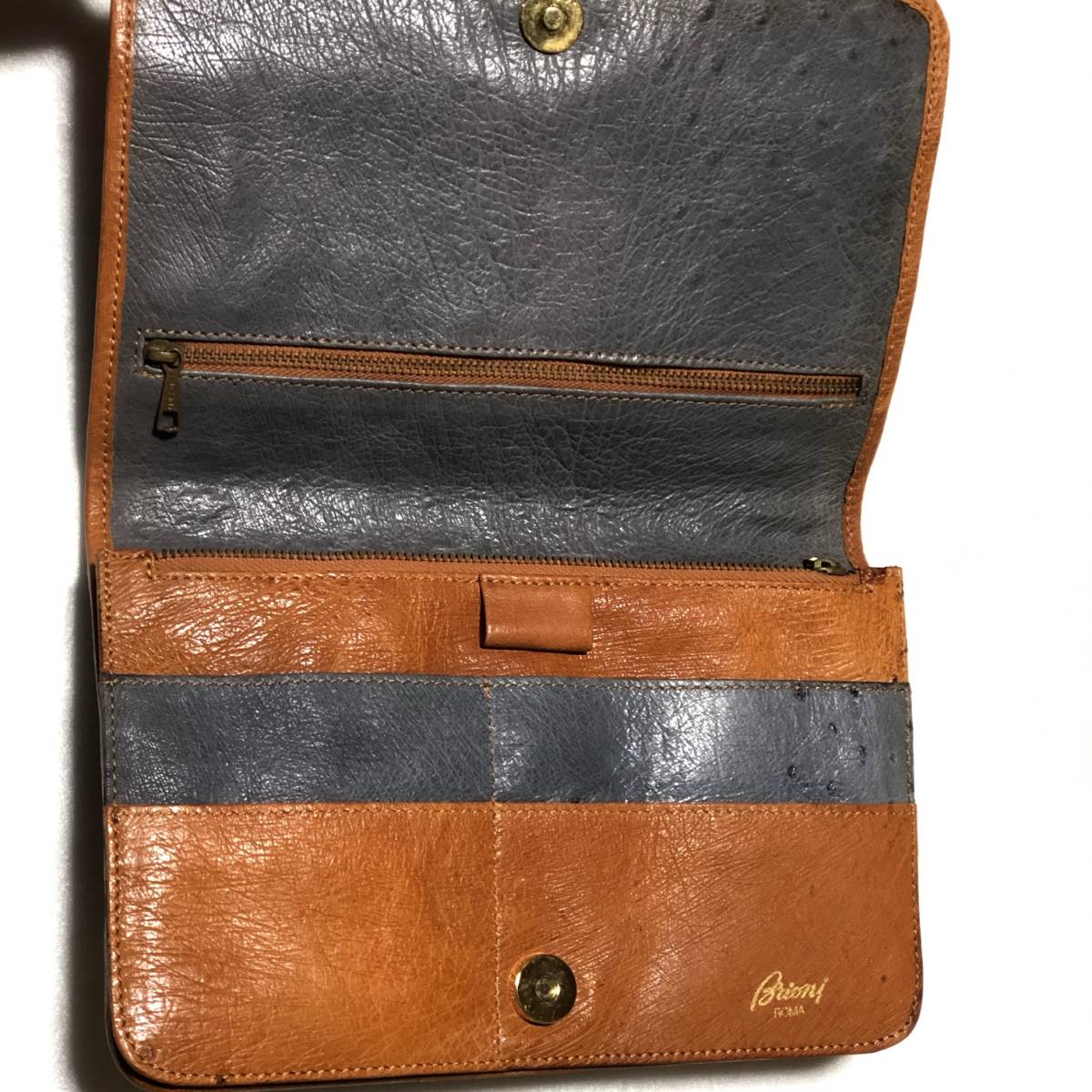 BRIONI オーストリッチ クラッチバッグ/ブリオーニ セカンドバッグ