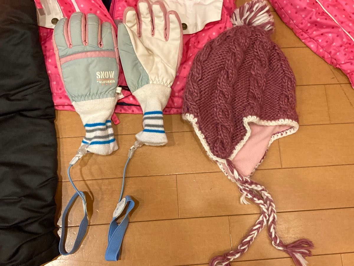 スキーウェア女児130cmから150cm調節機能付き 付属品全部セット ニット