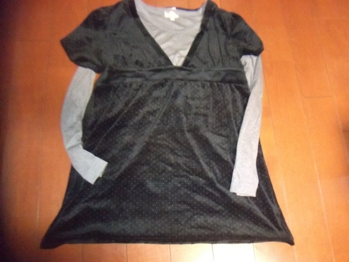  новый товар материнство футболка с длинным рукавом туника размер M 510 иен отправка возможно марка возможно 2 позиций комплект 
