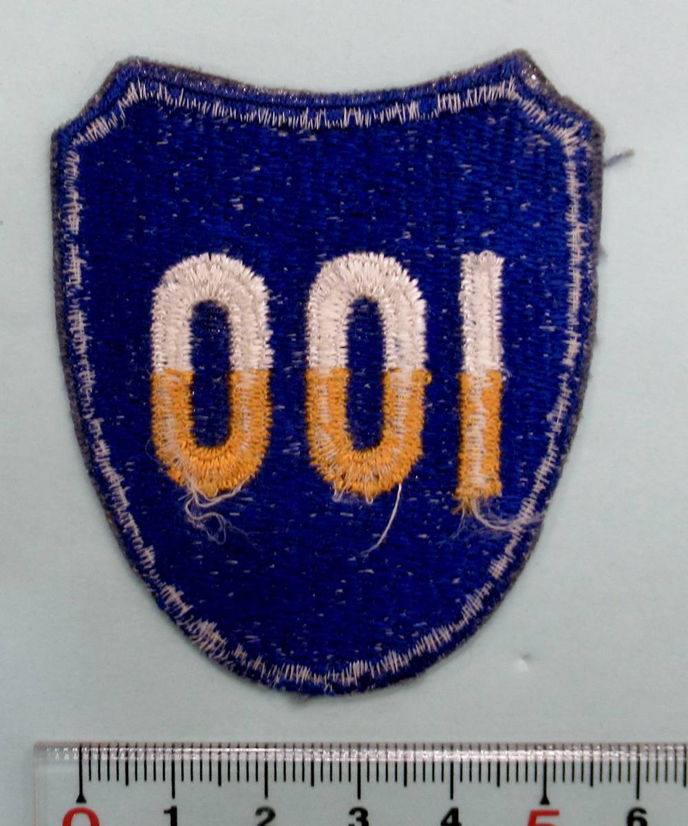 実物 WW2 米陸軍 第100歩兵師団 肩章 US ARMY 100TH INFANTRY DIVISION SHOULDER PATCHE エッジカット 2_画像4