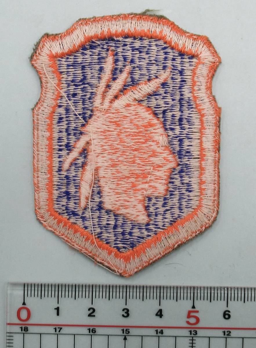 実物 WW2 米陸軍 第98歩兵師団 肩章 US ARMY 98TH INFANTRY DIVISION SHOULDER PATCHE エッジカット 2_画像4