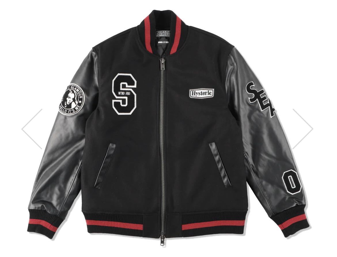 Sサイズ WIND AND SEA HYSTERIC GLAMOUR x WDS Varsity Jacket Black