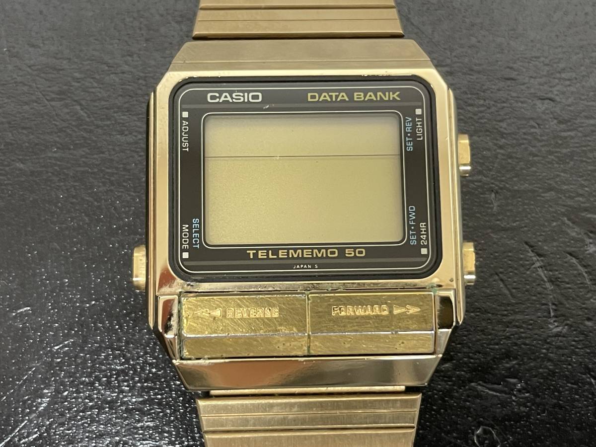 カシオ casio データバンク data bank ゴールド - 腕時計(デジタル)