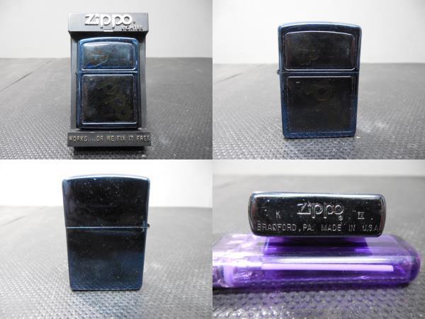 Zippo・ライター・ビンテージ・Zippoロゴタイプ・ブルーメッキ / 刻印 K IX ・1993年頃～_画像1