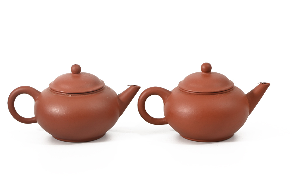 荊渓恵孟臣製 朱泥 紫砂茶壺 急須 一対 茶銚 煎茶 茶器 茶具 煎茶道具 