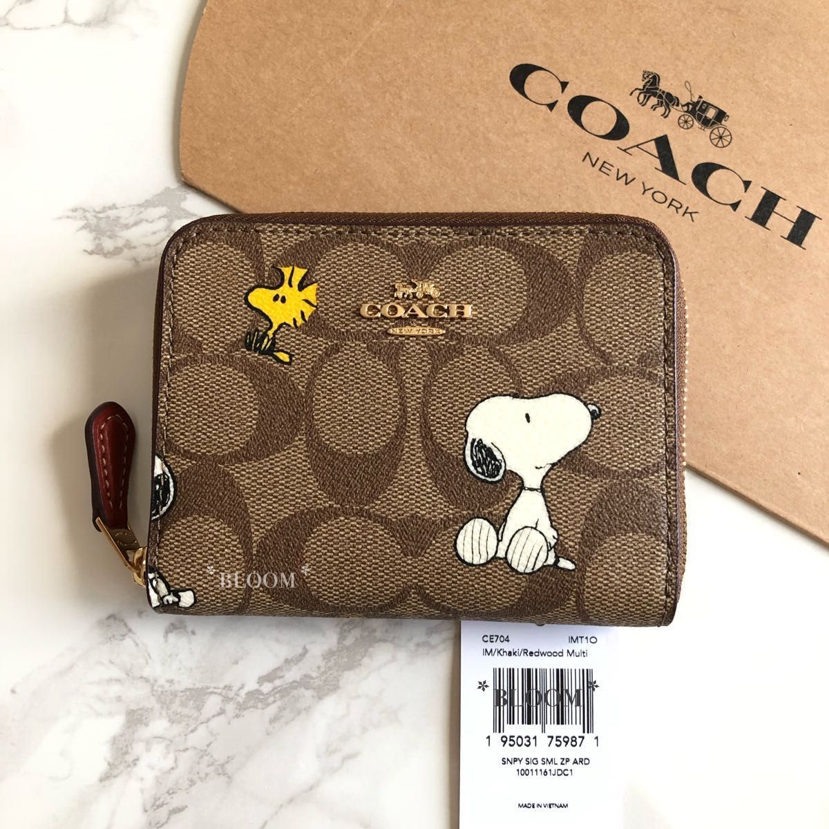 新品未使用 COACH コーチ スヌーピー コラボ 折り財布 人気 完売品