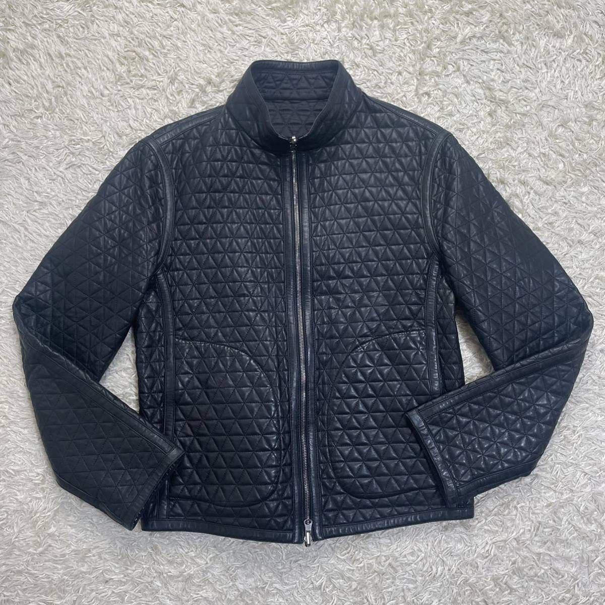 a2218『ARMANI COLLEZIONI』レザージャケット メンズ (S) | evagamsac.com