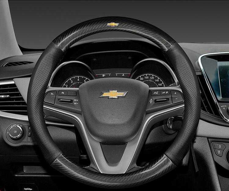 01* new goods * Chevrolet steering wheel cover * charcoal element fiber * steering wheel cover 