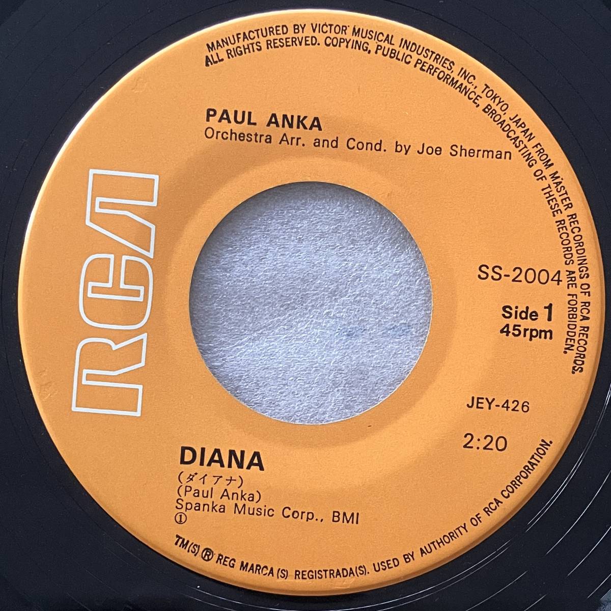 Paul Anka ポール・アンカ Diana / Crazy Love ダイアナ クレイジー・ラヴ 日本盤_画像3