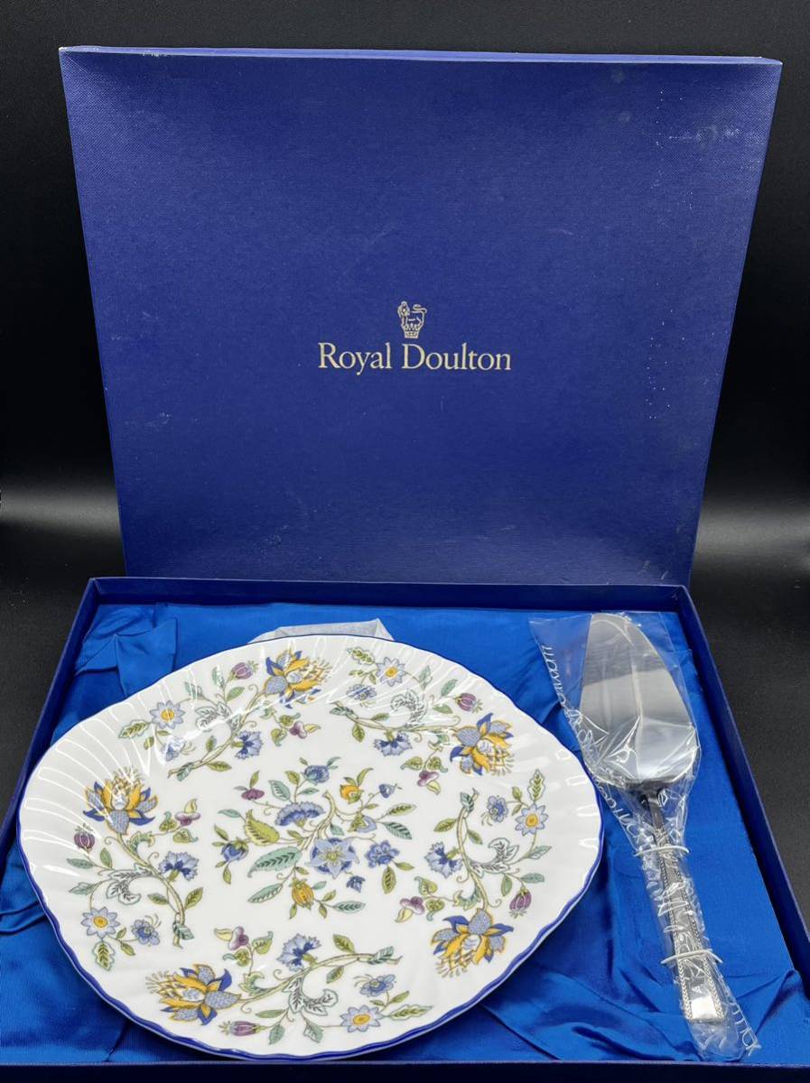 ロイヤルドルトン　ミントン　Haddon Hall Blue ケーキ皿セット