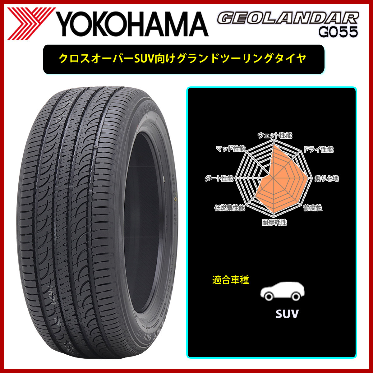 2021年製 業者様 送料無料 新品 4本価格 NO,FK953 235/50R18 夏 ヨコハマ YOKOHAMA ジオランダーSUV G055 Xトレイル クルーガー_画像4