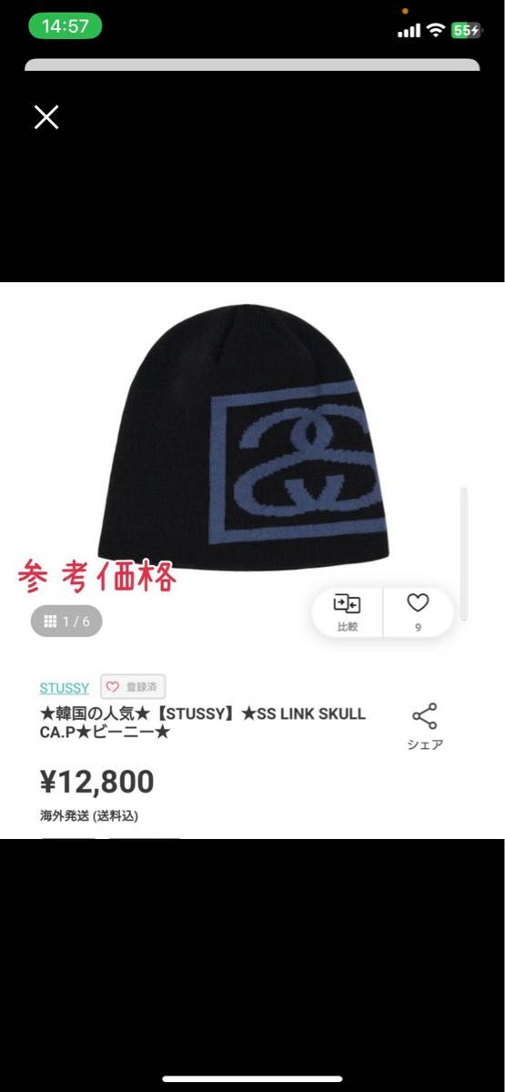 STUSSY ビーニー ニット帽 SS LINK SKULL CAP ビーニー ニット帽