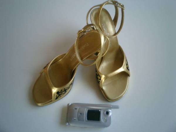  new goods Pinky & Diane pinky&dianne leopard print Gold cow leather sandals 