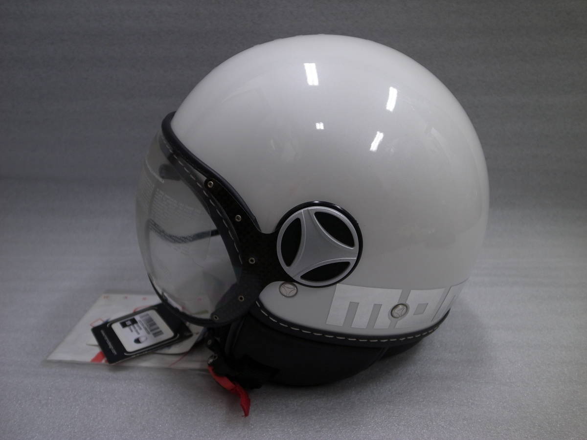 【激レア新品】MOMO DESIGN(モモデザイン) ジェットヘルメット ファイター XSサイズ ホワイトクワトロクローム_画像6