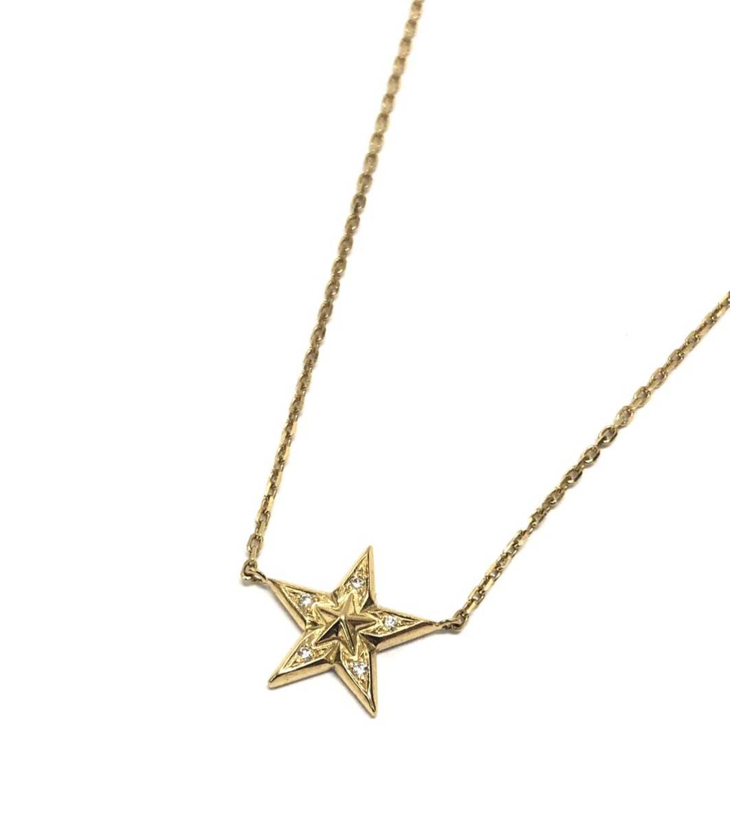 【冬バーゲン★特別送料無料!】 ダイヤモンド エスジェイエックス SJX スター ゴールド スタッズ 星 0.01ct ダイヤモンド イエローゴールド K18 FC2168 ネックレス イエローゴールド