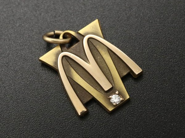 80s Vintage box attaching McDONALD\'S McDonald's 10K Gold Phil do Award souvenir Logo arch pendant JOSTENS Ad ba Thai Gin g