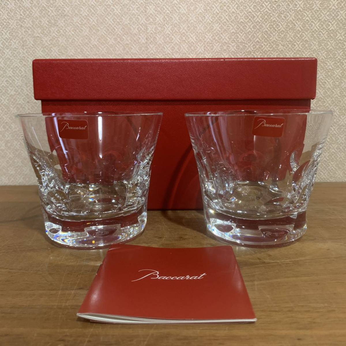 未使用 美品 バカラ Baccarat ベルーガ ペア ロックグラス クリスタル