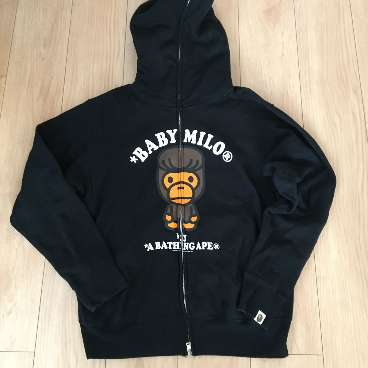 A BATHING APE（ア・ベイシング・エイプ）★マイロ パーカー★Mサイズ★ブラック★スウェットパーカー★BABY MILO★ベイビーマイロ_画像1