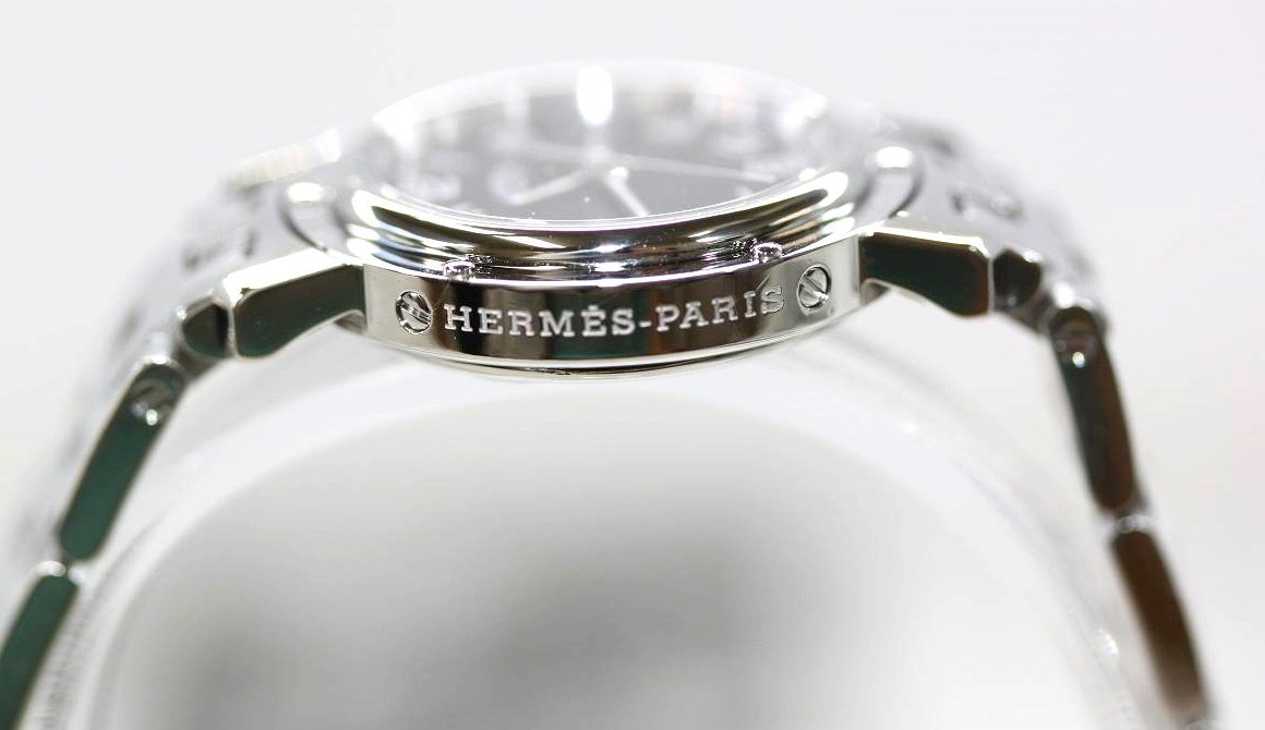 1円～ポリッシュ済/超美品～HERMES CL4.210　クリッパー　Ladys　BlackDial　　詳細写真多数　電池交換済・テストクリア_画像4