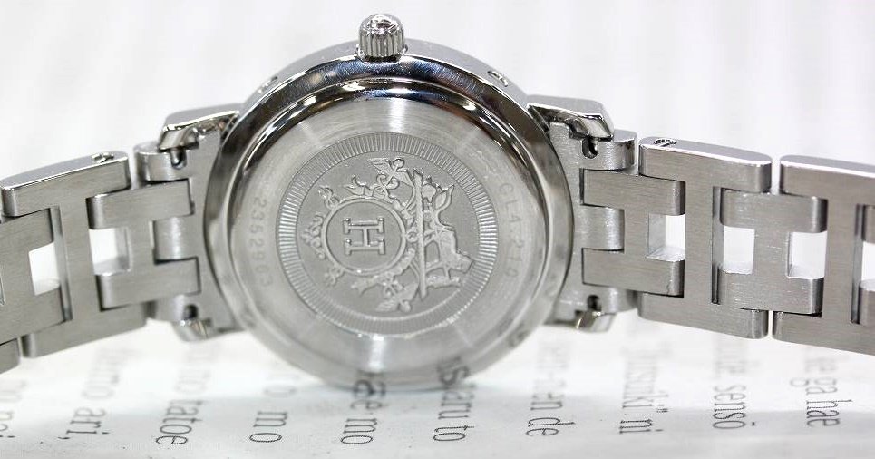 1円～ポリッシュ済/超美品～HERMES CL4.210　クリッパー　Ladys　BlackDial　　詳細写真多数　電池交換済・テストクリア_画像2