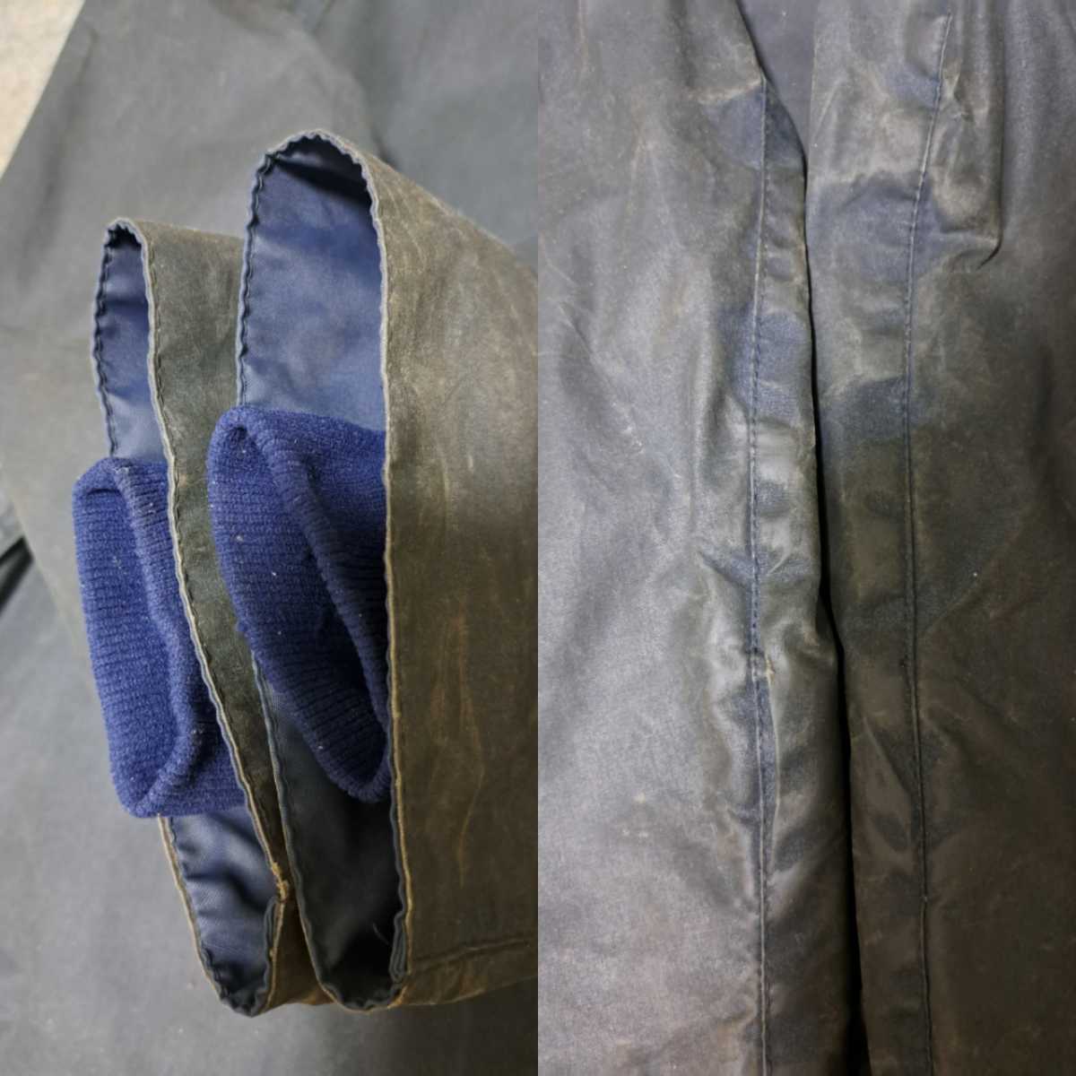 希少 2クラウン 80s 美品 34 バブアー BURGHLEY ネイビー Barbour