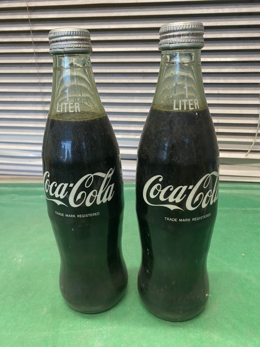 昭和レトロ「コカ・コーラ」1Lガラス瓶-