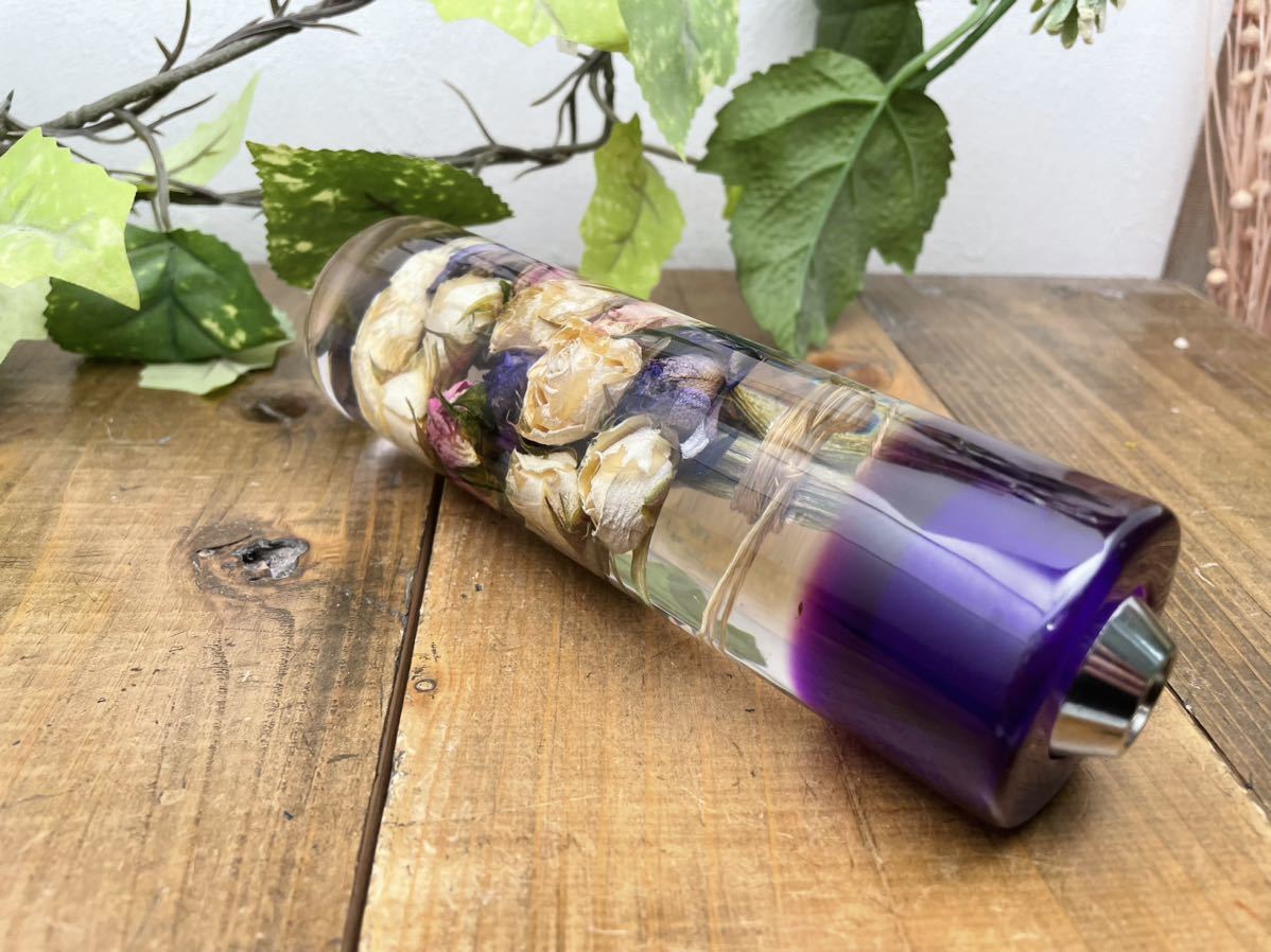  underwater flower shift knob jpy pillar type rose. dry flower. bouquet purple 