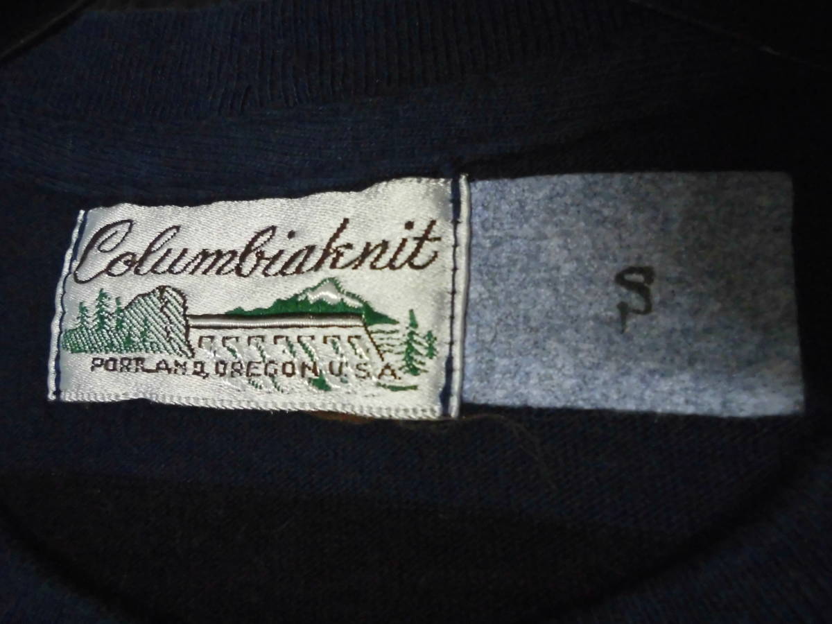 Columbia Knit 半袖 太 ボーダー ポケット Tシャツ 黒 青 90s USA 古着 アメカジ コロンビアニット アメリカ製 ビンテージ ヴィンテージ_画像4