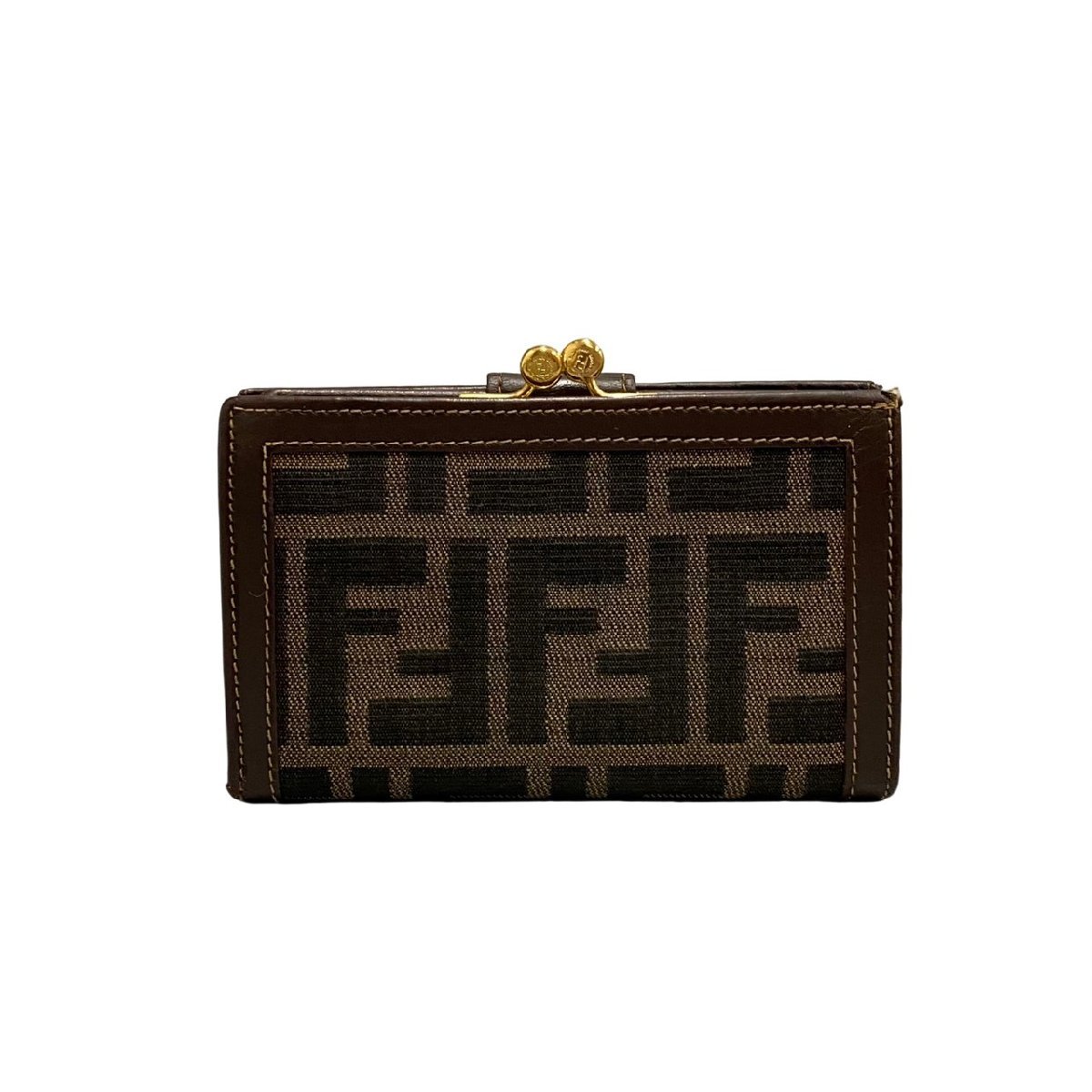 □美品□ FENDI フェンディ ロゴ レザー ミニ財布