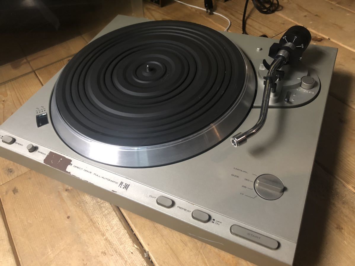 PIONEER PL-340 ダイレクトドライブ フルオート レコードプレーヤー パイオニア ※フタ割れ有り_画像1