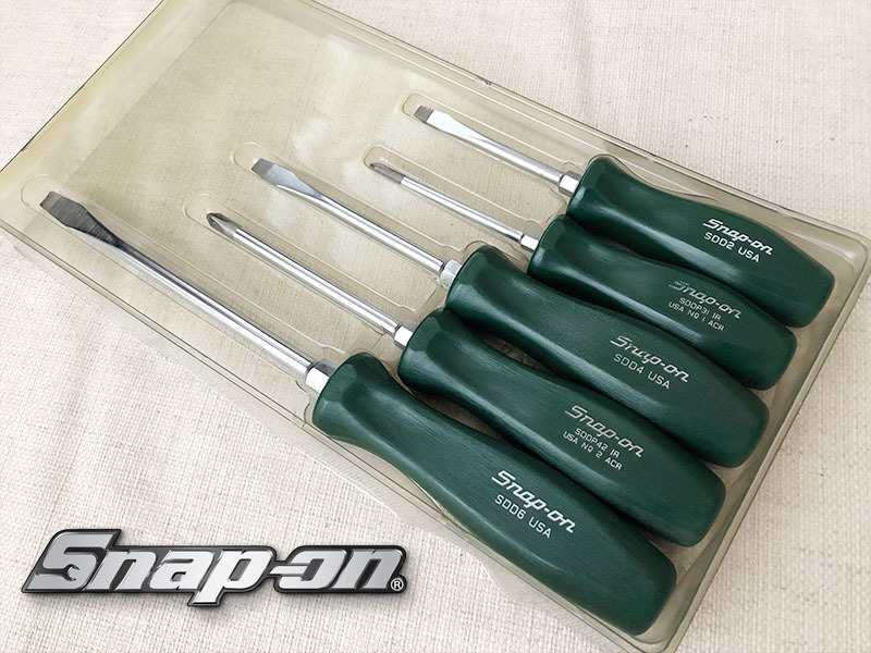 【激レアカラー】Snap-on スナップオン ドライバー 5本セット 旧グリップ クラシックハンドル ダークグリーン 濃緑 状態良好 コレクター向_画像7