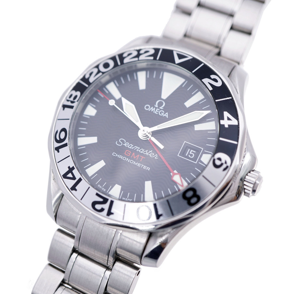 オメガ シーマスター300 GMT ジェリーロペス 2536.50 自動巻き 腕時計 SS ブラック 黒文字盤 0051 OMEGA メンズ 