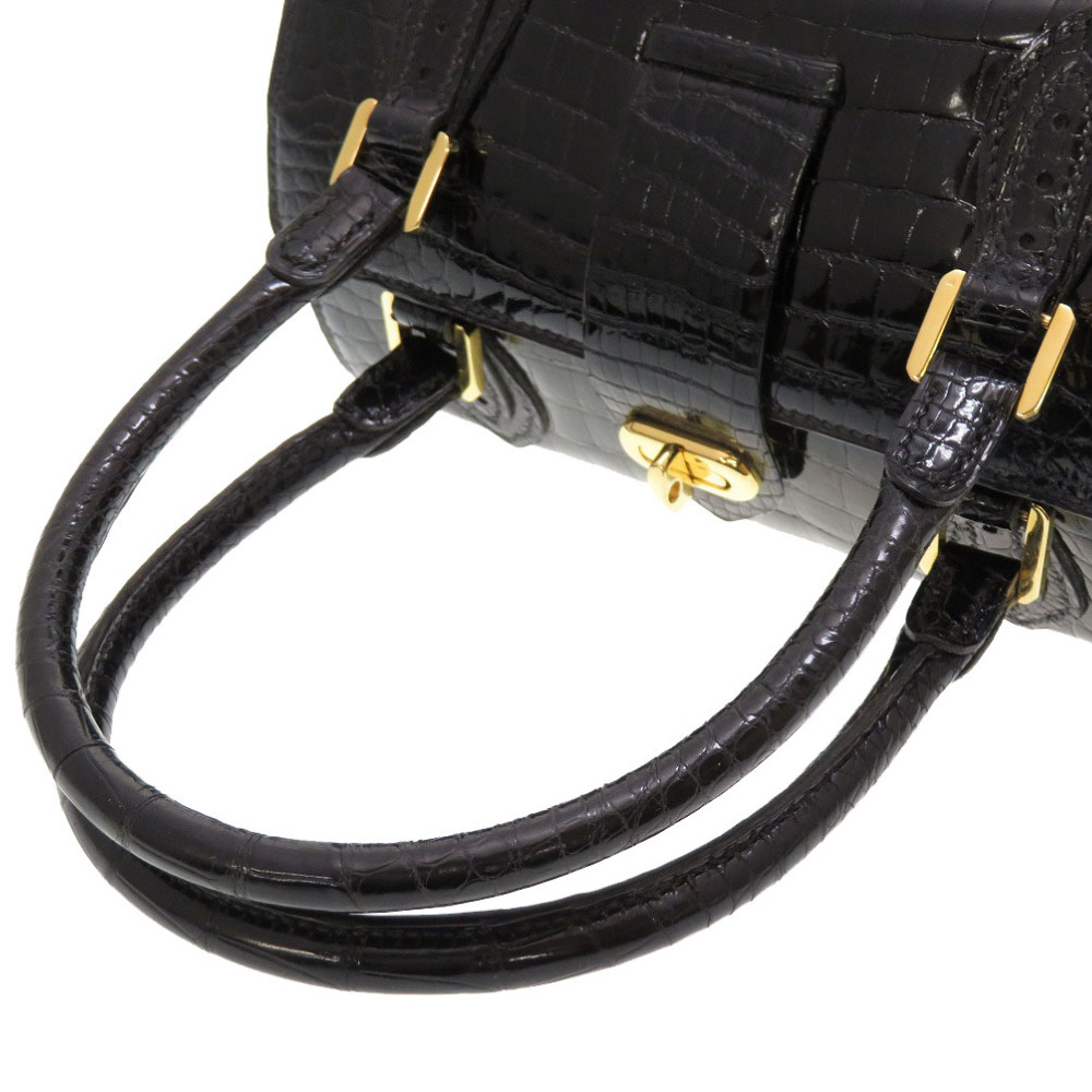  beautiful goods molabitooruse- crocodile black handbag bag black 0112 MORABITO