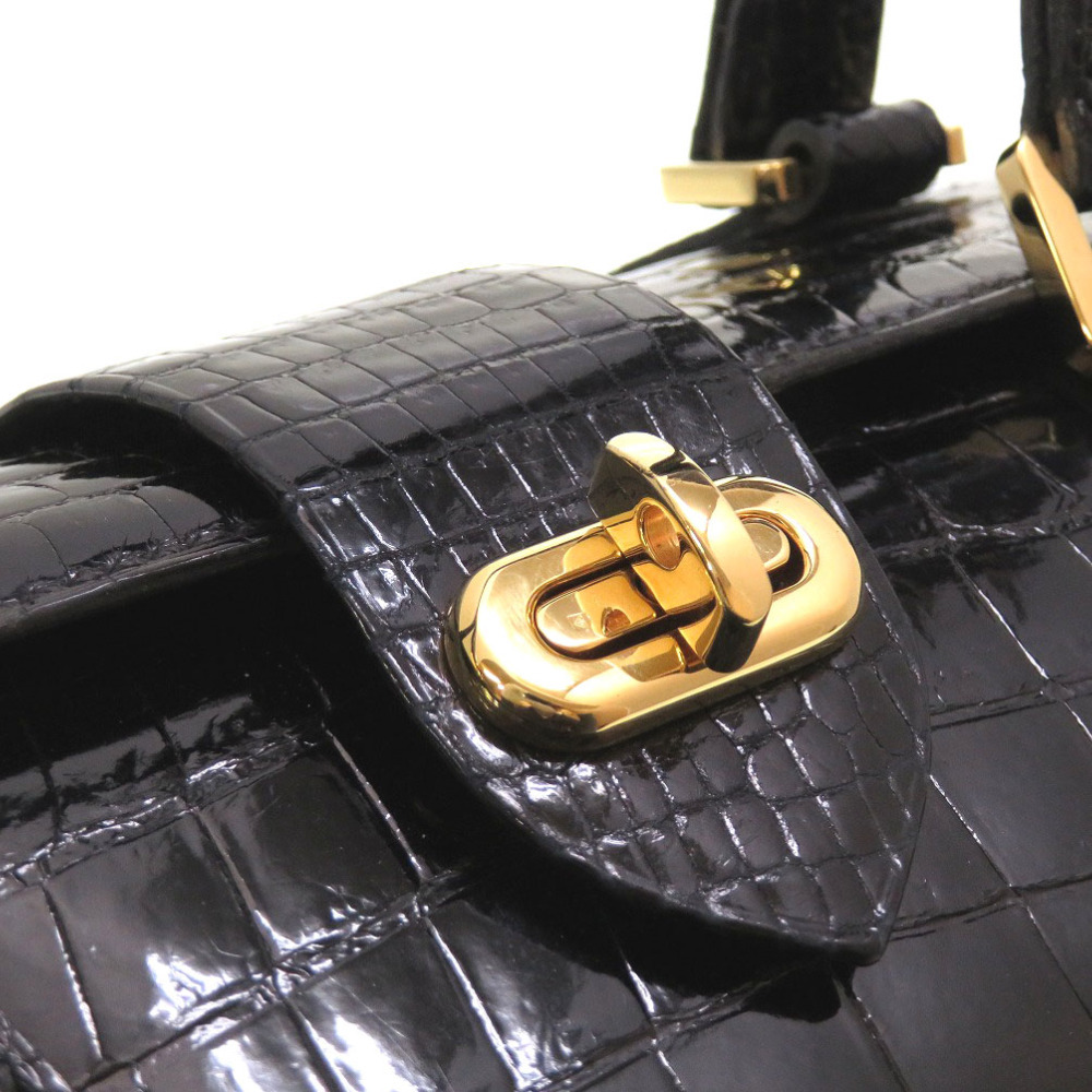  beautiful goods molabitooruse- crocodile black handbag bag black 0112 MORABITO