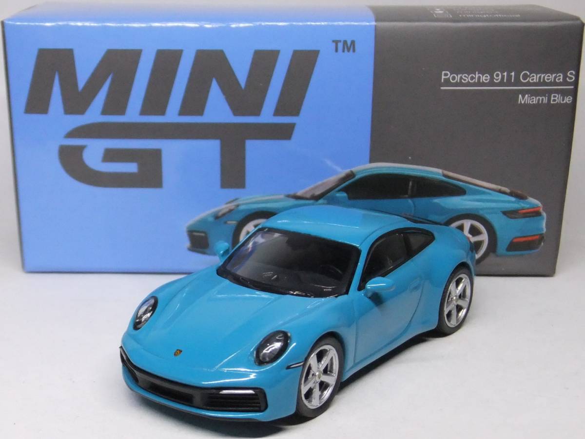 MINI GT★ポルシェ 911 カレラ S マイアミブルー MGT00435-L Porsche 911 Carrera S Miami Blue 1/64_画像1