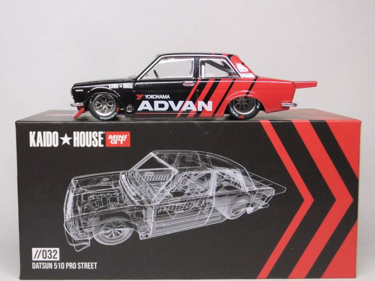 MINI GT★ダットサン KAIDO 510 プロストリート ADVAN KHMG032 街道★はうす Datsun YOKOHAMA アドバン 1/64 TSM_画像3