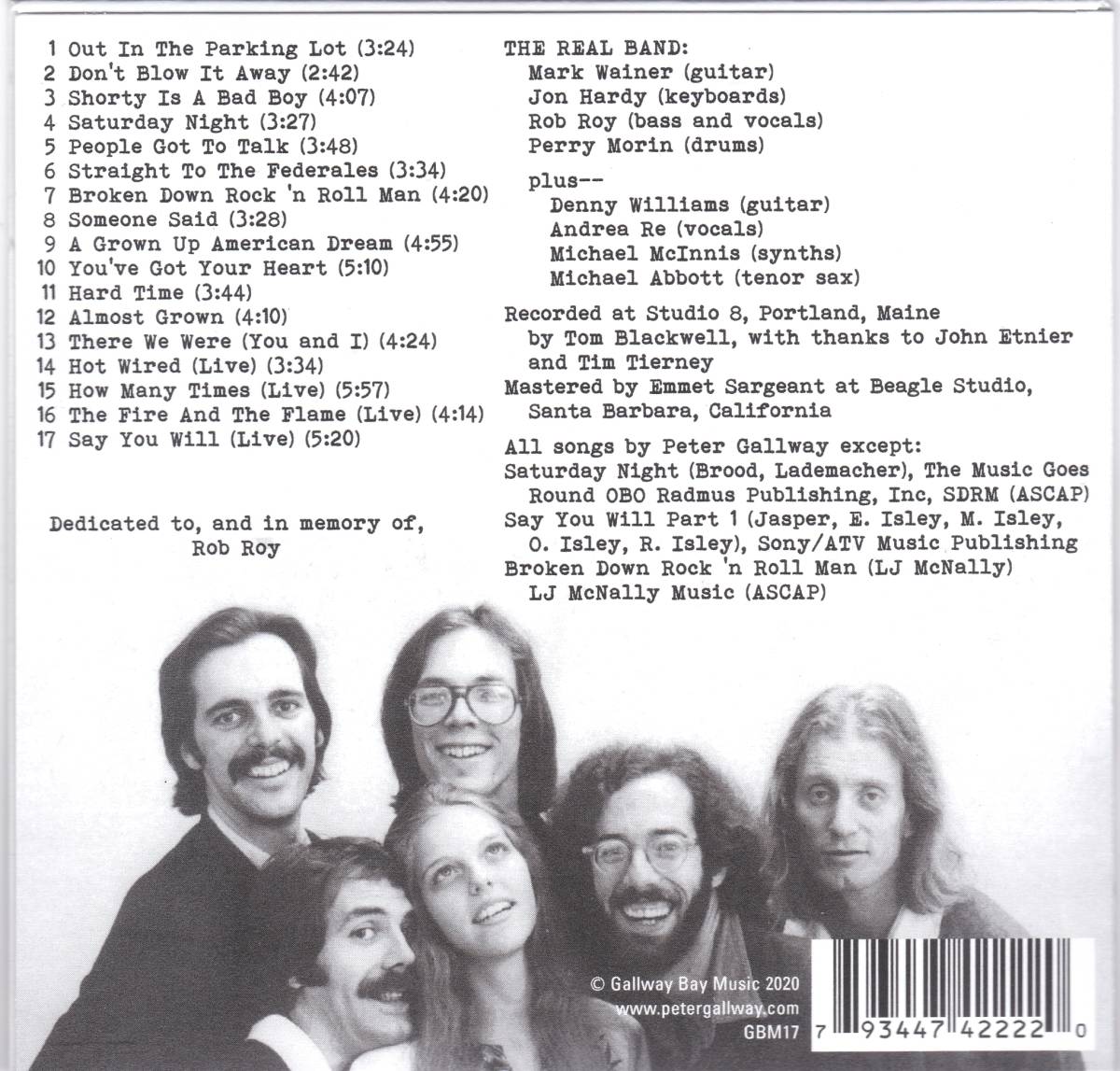 ☆PETER GALLWAY(ピーター・ゴールウェイ)＆THE REAL BAND/Portland, Maine 1981◆80年代の貴重な発掘ライヴ音源の正規盤◇初CD化＆激レア_画像2