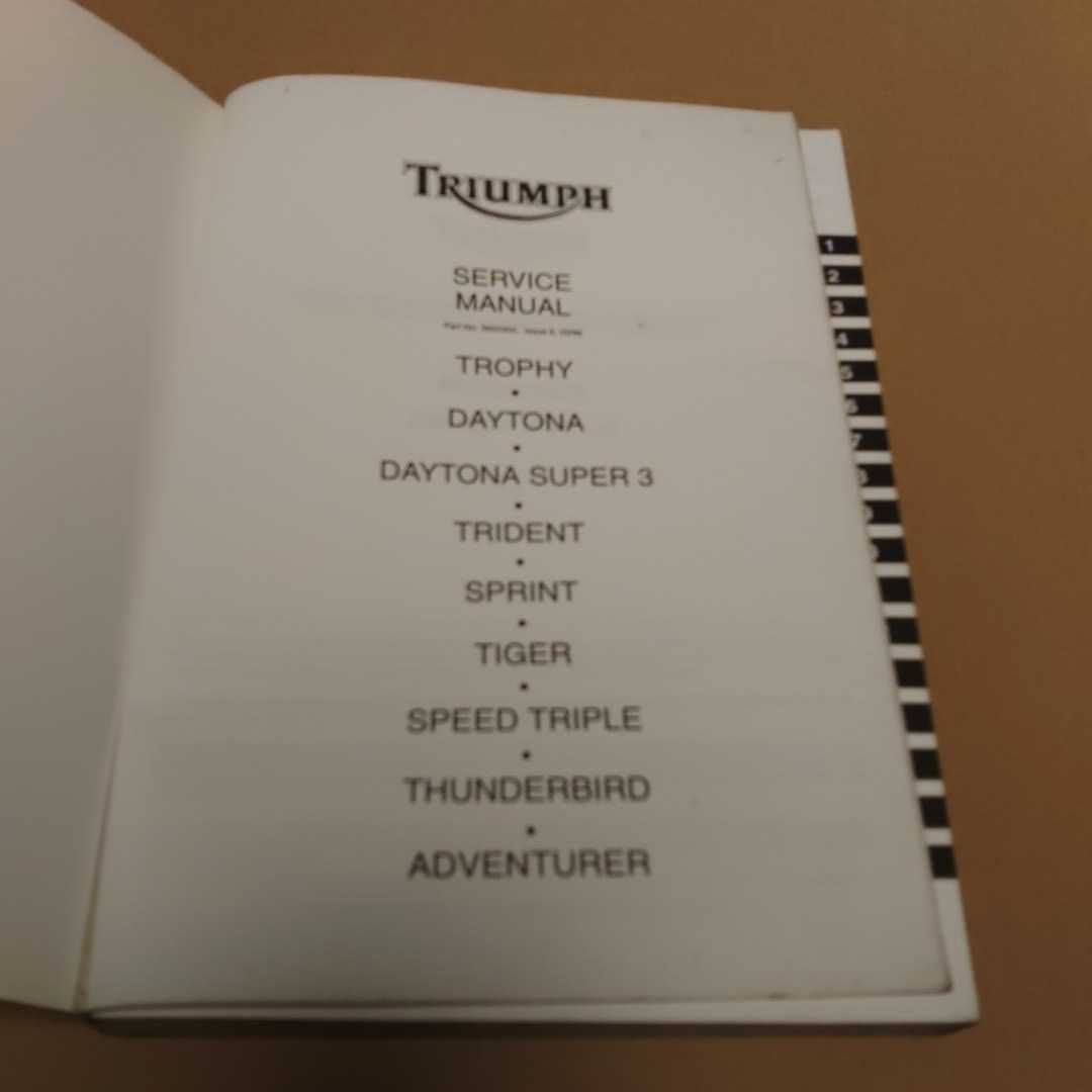 TRIUMPH サービスマニュアル 整備書　THUNDRBIRD TRIDENT SPEEDTRIPLE TROPHY TIGER 英車 英語版でもアプリで楽に翻訳_画像2