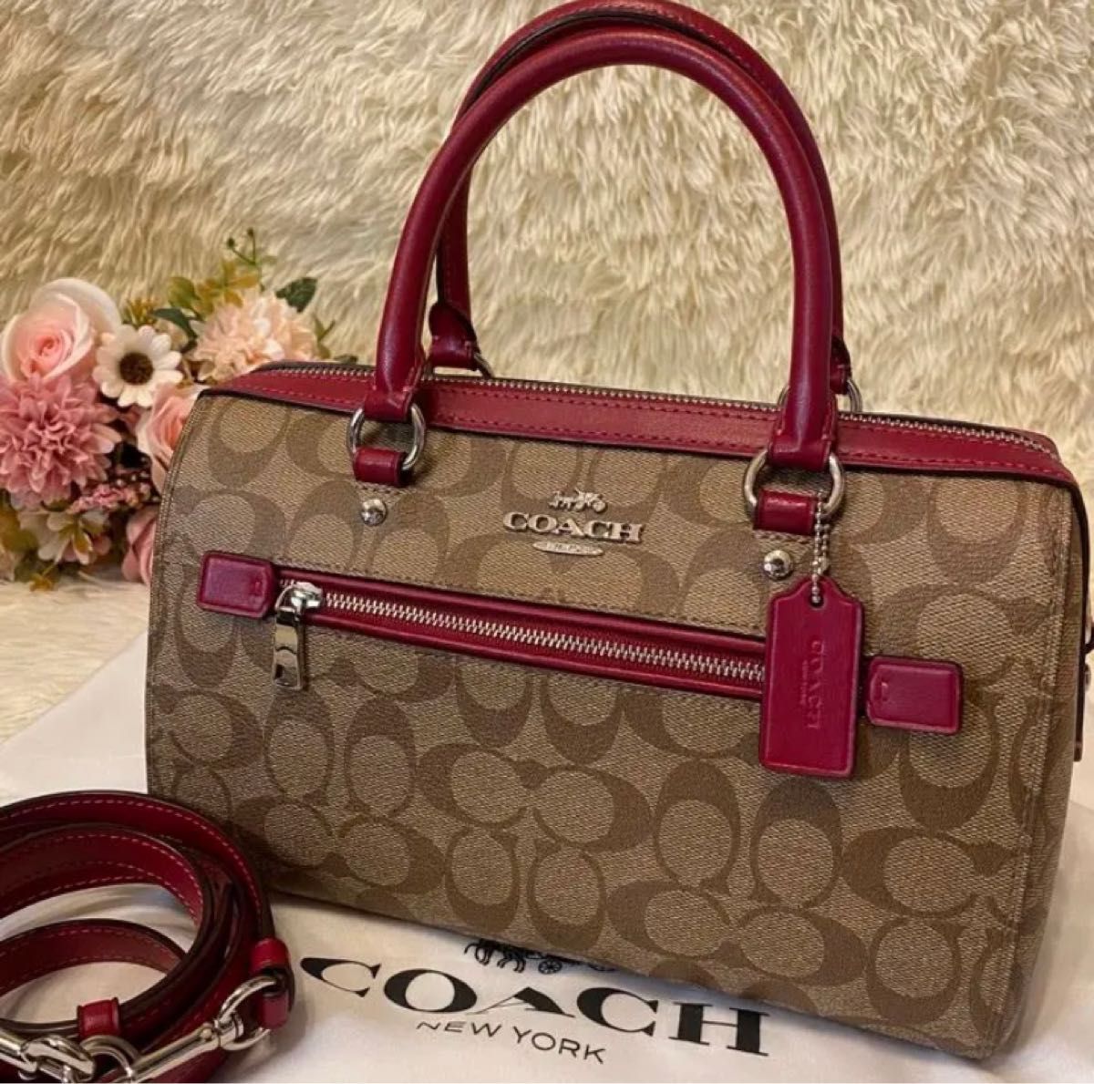 COACH コーチ ミニショルダーバッグ シグネチャー赤-