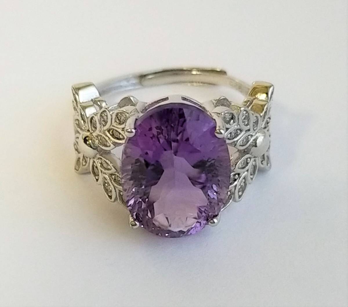 アメジスト リング 指輪 シルバー 925 パワーストーン 紫水晶 天然 アメシスト シルバーリング 大粒