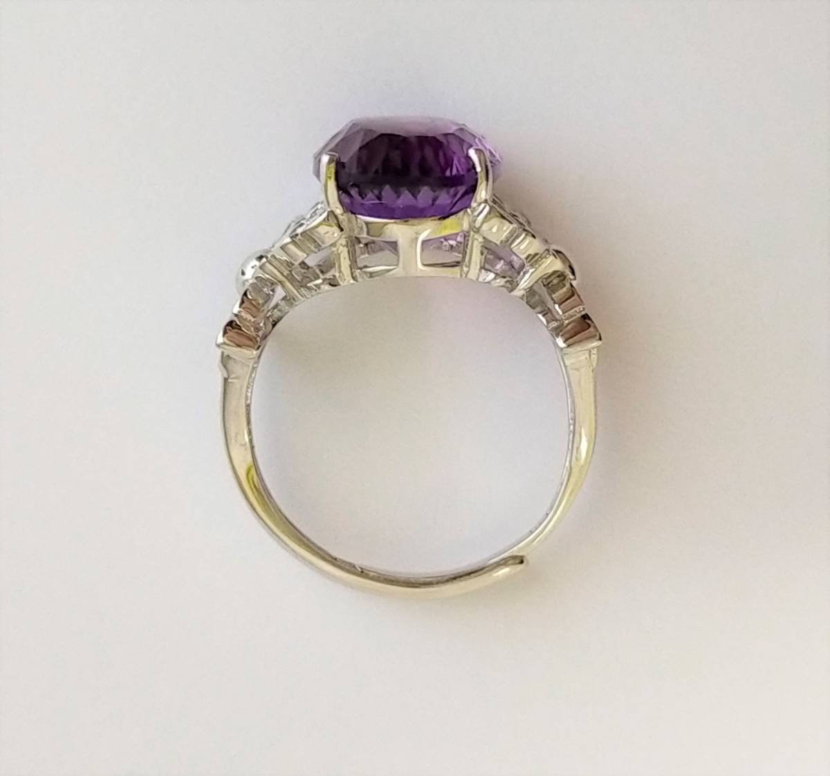 アメジスト リング 指輪 シルバー 925 パワーストーン 紫水晶 天然 アメシスト シルバーリング 大粒