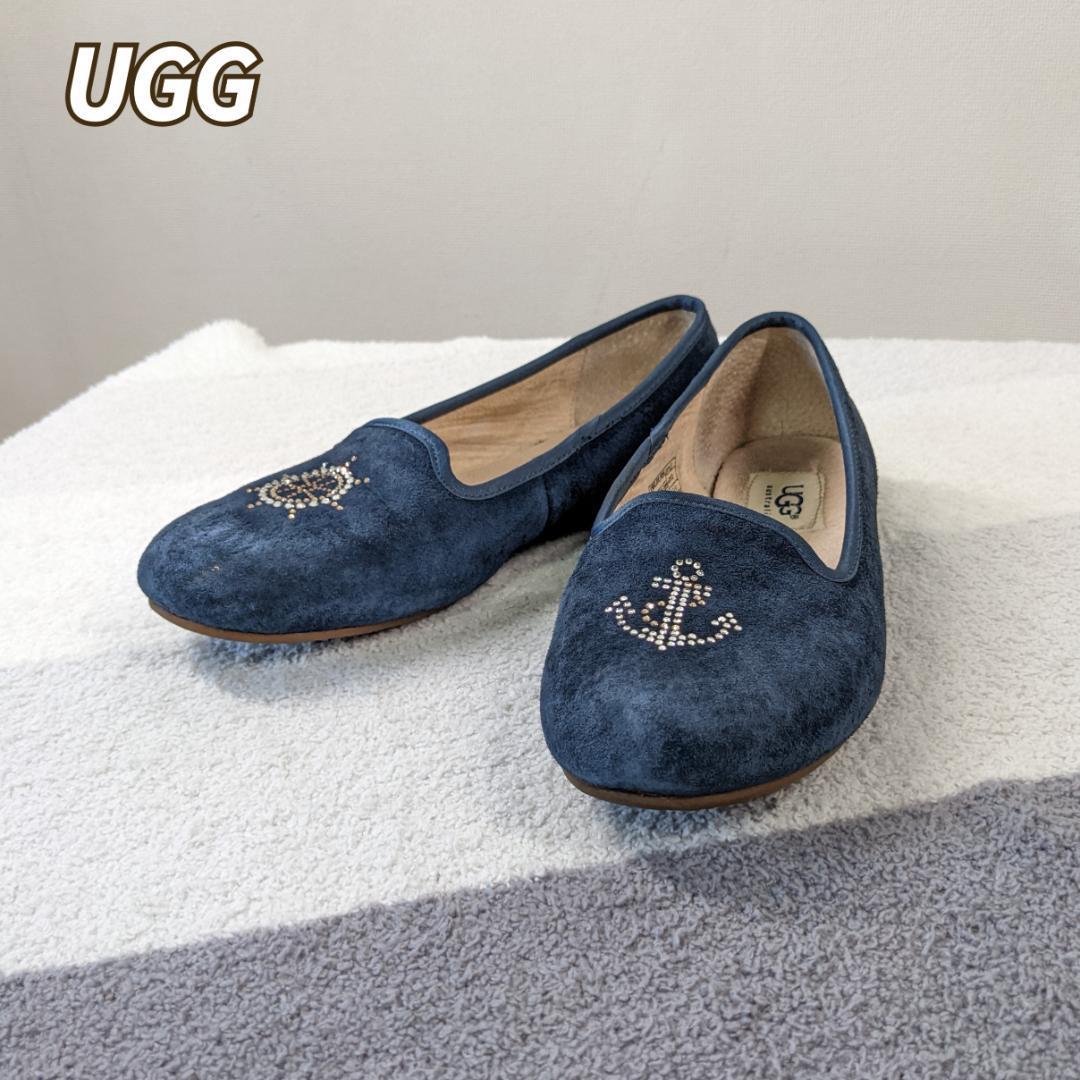 UGG】モカシン フラットシューズ スエード ラインストーン 23cm