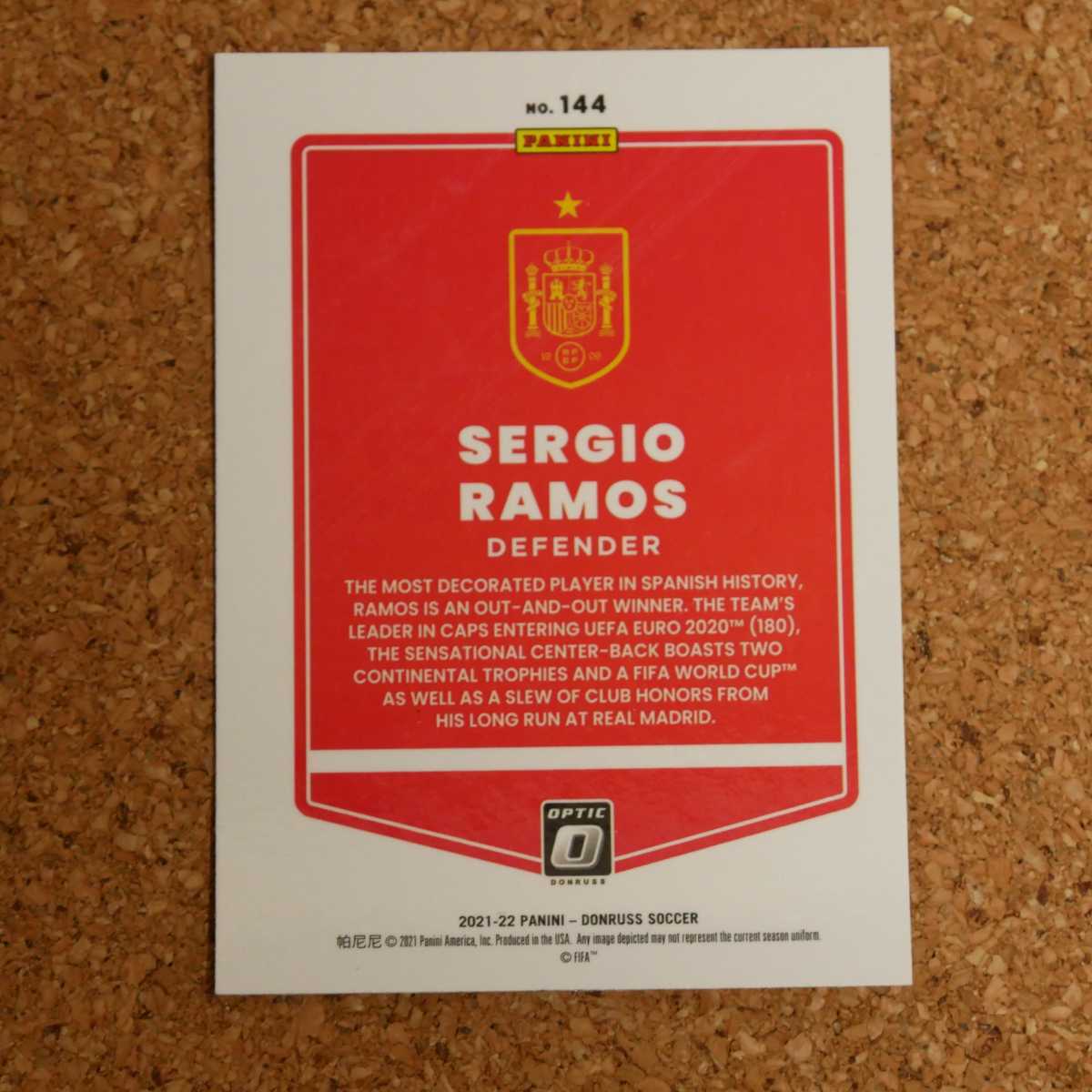 panini donruss soccer optic SERGIO RAMOS パニーニドンラスサッカーオプティック セルヒオ・ラモス スペイン パリ・サンジェルマン_画像2