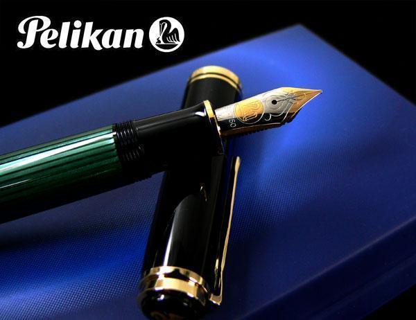 新発売】 ペリカン 万年筆 EF 極細字 緑縞 スーベレーン M800 正規輸入