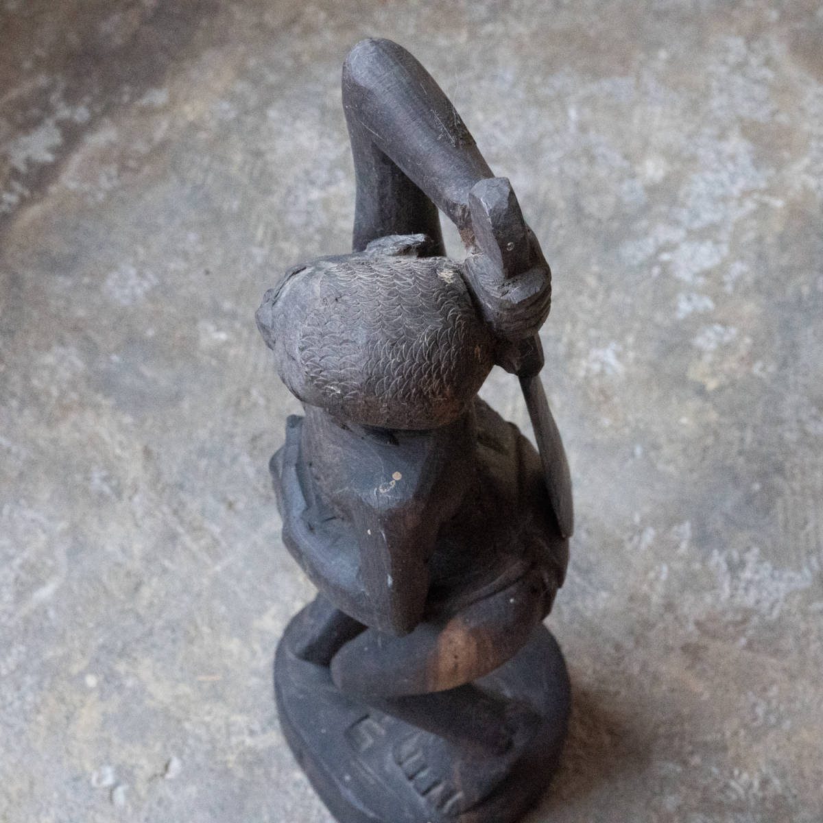 木彫の男性像 アフリカ民芸 木彫り 木製彫刻 飾り オブジェ 置物 民藝 _画像9