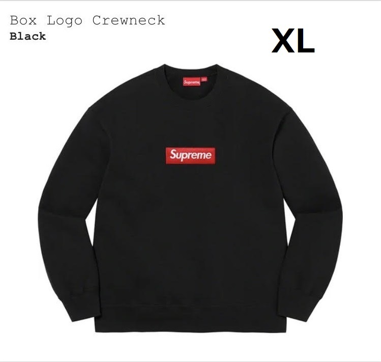 22FW 新品 即納 XL Supreme Box Logo Crewneck Sweatshirt Black XL 22AW シュプリーム ボックスロゴ クルーネック スウェット ブラック 黒